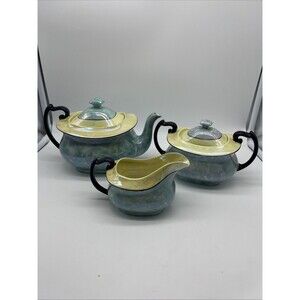Czech Slovakia Phoenix China Lusterware Sugar Bowl, Creamer & Teapot